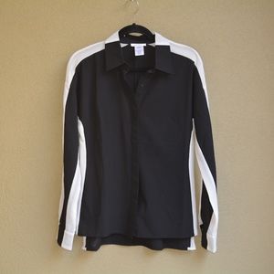 Black and White Button Down Blouse